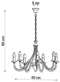 Fiorano 7 fekete függőlámpa - Sollux