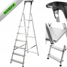 Háztartási Alumínium Létra 7 Fokozatban Összecsukható Polc 125kg Lengyel Termék
