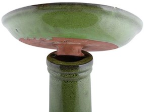 Kerámia madáritató állvány, zöld