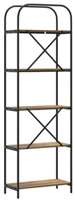 Könyvespolc kézműves tölgy 60 x 30 x 183 cm Faanyag