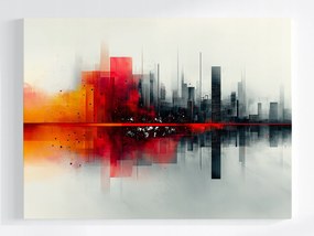 Poszter Absztrakt Grafika Város Panoráma Felhőkarcolók 100x75