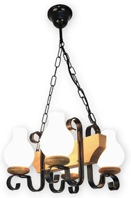 Brilagi - Csillár láncon QUEEN 4xE14/40W/230V bükkfa