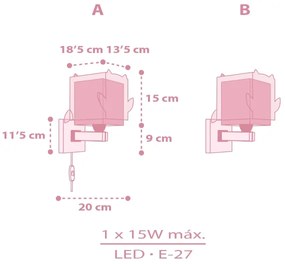 Dalber 64489 - Gyerekszobai fali lámpa LITTLE FRIENDS 1xE27/15W/230V