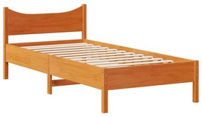 vidaXL viaszbarna tömör fenyőfa ágykeret fiókokkal 75 x 190 cm