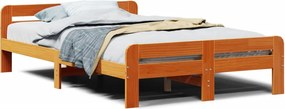 vidaXL viaszbarna tömör fenyőfa ágy matrac nélkül 120 x 200 cm