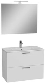 VitrA Mia Fürdőszobabútor szett mosdóval, tükörrel és világítással 79x61x39,5 cm fényes fehér MIASET80B