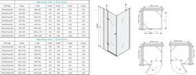 Mexen Roma zuhanykabin 70x110cm, 6mm üveg, króm profil-szürke üveg, 854-070-110-01-40