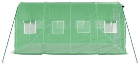 zöld acélvázas melegház 8 m² 4 x 2 x 2 m