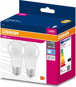 2x Led izzó E27 A60 13W 100W 1521lm 4000K Semleges 200° Osram Value
