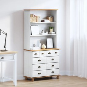 Hutch ASKIM&quot; Fehér 91x40x183 cm Masszív Fa Fenyő&quot;