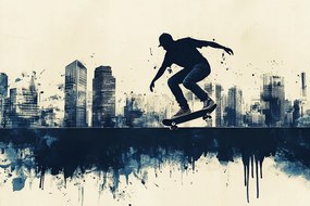 Fotótapéta Flizelina Város Panoráma Sport Gördeszka 254x184 ragasztó