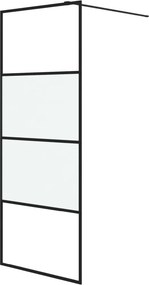 vidaXL fekete selyemmatt ESG üveg zuhanyfal 80 x 195 cm