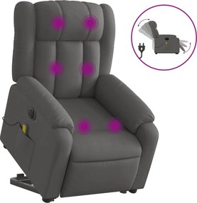 vidaXL sötétszürke szövet dönthető elektromos álló masszázsfotel