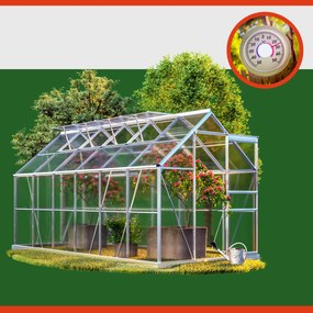 Gardebruk® Kerti üvegház 380x190x195 cm + alap