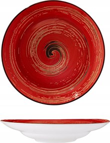 Porcelán tányér mély 350 ml leveshez saláta piros Wilmax 25,5cm