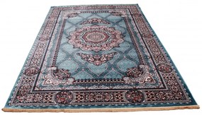 Gépi perzsa szőnyeg türkiz kék Tabriz 200x300 klasszikus nappali szőnyeg