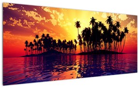 Egy sziget képe naplementekor (120x50 cm)
