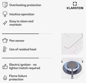 Klarstein MultiChef 4, indukciós és gáz tűzhely, 4 főzőzóna, 2 gázégő, 2 indukciós főzőlap, FlexZone