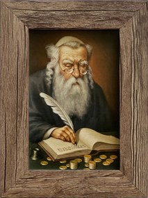 Vászonkép 20x15 Pénzszámláló Zsidó Tölgy Ajándék Keret