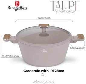BerlingerHaus Lábas fedővel (6,3 L) Taupe Collection BH/8340