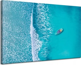 Vászonkép Kék hajó az óceán közepén 120x80 cm