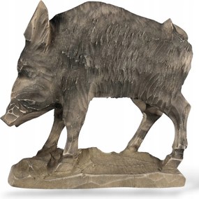 Kézzel Faragott Vaddisznó Fa Szobor Dekoráció Figura *12 cm.