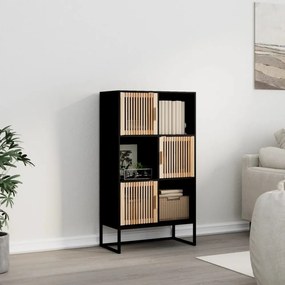 fekete szerelt fa magasszekrény 70 x 35 x 125 cm