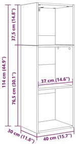 Könyvszekrény Musta tammi 40 x 30 x 114 cm Faanyag