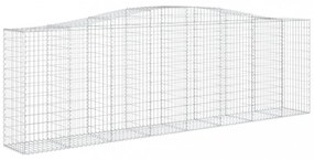 vidaXL 20 db íves horganyzott vas gabion kosár 400x50x120/140 cm
