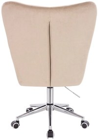 HR650K Latte modern velúr szék krómozott lábbal