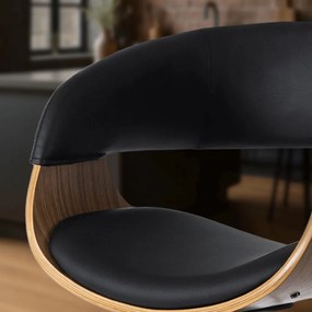 Elegáns Bárszék Fekete Eco-bőr Kárpittal. OREGON