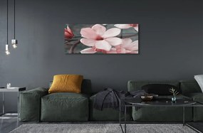 Üvegképek rózsaszín virágok 125x50 cm