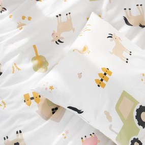 Goldea gyermek pamut ágyneműhuzat - élet a farmon 140 x 200 és 70 x 90 cm