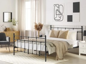 Franciaágy 180 cm LUXO (ágyráccsal) (fekete). 1007327