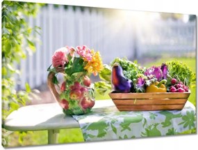 Vászonkép 90x60 Zöldségek a serpenyőben
