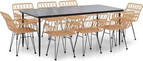 vidaXL 9 részes polyrattan kerti étkezőgarnitúra