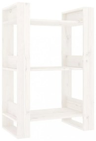 fehér tömör fenyőfa könyvszekrény/térelválasztó 60x35x91 cm