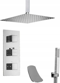 Négyzet alakú falsík alatti szett mennyezeti kifolyócsővel