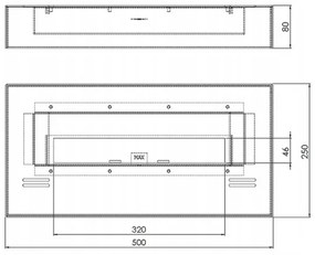 InFire - BIO kandalló 8x50 cm 3kW fekete