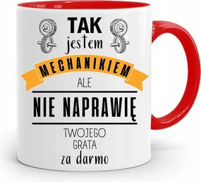 Piros Szerelő Bögre Igen Szerelő Vagyok, fényképes nyomattal