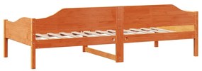 viaszbarna tömör fenyő ágykeret matrac nélkül 80x200 cm