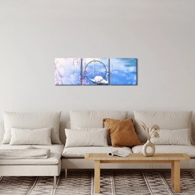 Kép - Varázslatos tó (órával) (90x30 cm)