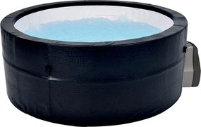 Avenli Saipan fekete bőrhatású dézsa pezsgőfürdő, 184 × 73 cm, 1200 l