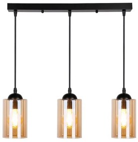 Fekete függőlámpa üveg búrával 10x55 cm Bistro – Candellux Lighting
