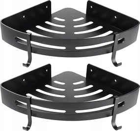 Fürdőszoba polc 2 db-os polc szett fekete sarok konyhai zuhany