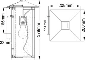 Quintiesse ASHBERN QN-ASHBERN-M Fali lámpa 1x60W/E27 IP44
