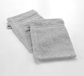 Világosszürke pamut mosdókesztyű 15x21 cm Tendresse – douceur d'intérieur