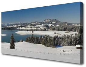 Canvas kép Snow-hegység Lake Region 100x50 cm