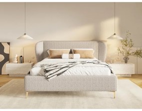 DALIA bézs színű kárpitozott ágy 160x200 cm, matrac nélkül