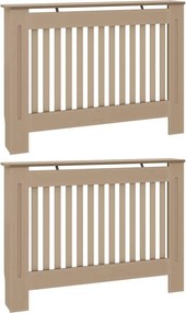 vidaXL Radiátor fedezék 2 pcs Barna 112 x 19 x 81,5cm Faanyag